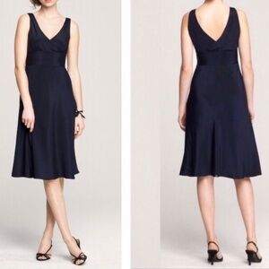NWT J. CREW Silk Dress 16 Chiffon Sophia Navy Wedding Formal Preppy Coastal FLAW